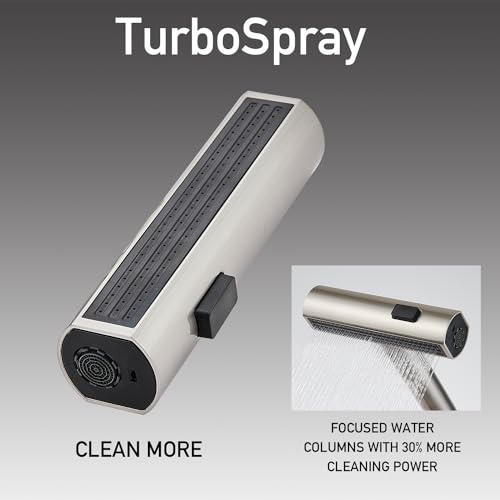 Zoriou ZO-YS-C91 Kitchen Faucets With Pull Down Sprayer - Brushed Nickel Waterfall Kitchen Sink Faucet With Soap Dispenser - Single Hole Stainless Steel Kitchen Faucet - Modern Single Handle Kitchen Faucet thumb #7