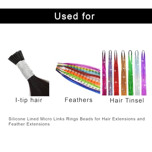 Anneaux pour extensions de cheveux contre la casse silicone 5 mm - 7