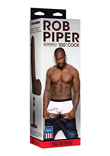 Doc Johnson Rob Piper Ultraskyn Pik met Afneembare Vac-U-Lock Zuignap, 10.6", Bruin - Afbeelding 4