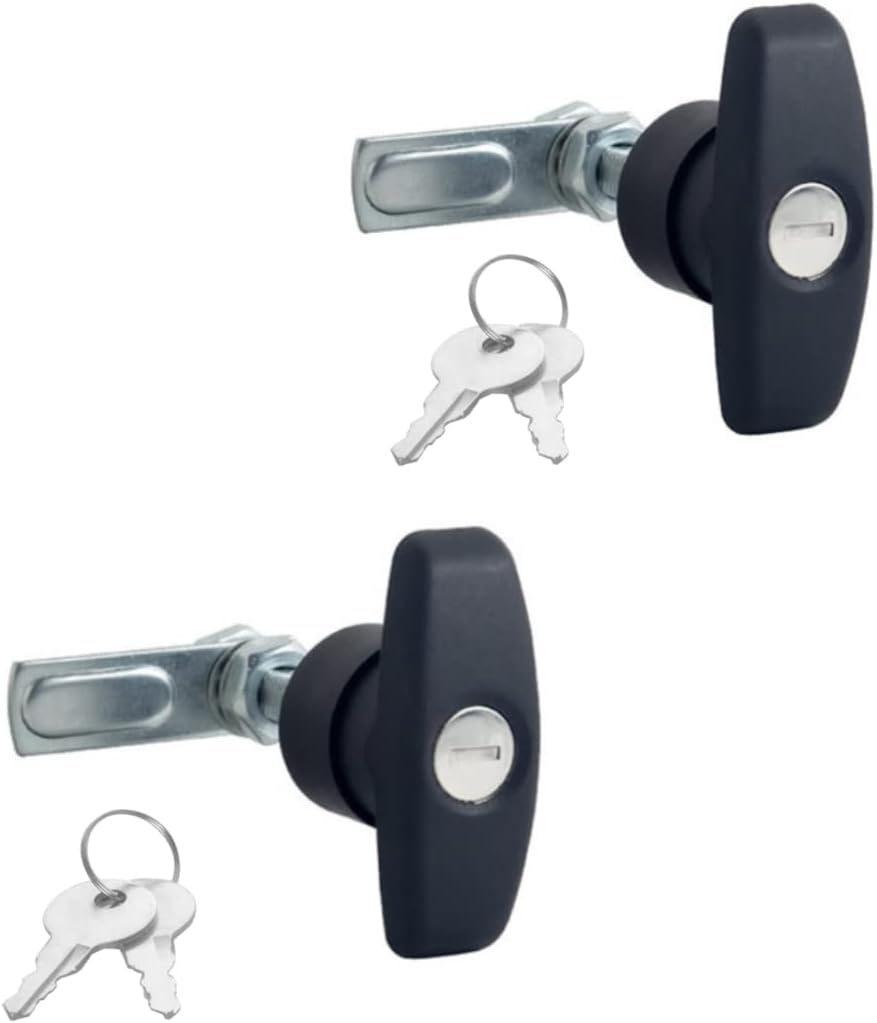 TANFEI 2Pcs RV Trailer THandle Lock, Rear Fixing T Handle Lock, Shed
