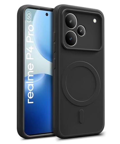 Image of WOW IMAGINE Back Case Cover for Realme P4 Pro 5G | Soft Matte Silicone Case| Slim Fit & Shockproof | Camera Protection Bumper Cover (Black)