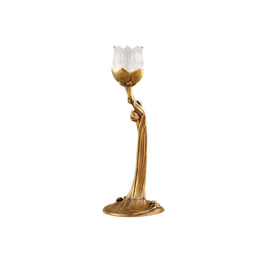 Candle Holder Brass Glass Candlestick Ornaments Home Atmosphere Light Decorative Candle Holder(S)