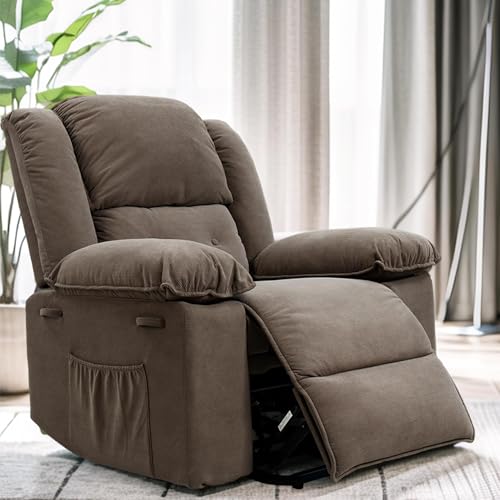Sillón reclinable con elevador marrón miniatura 1
