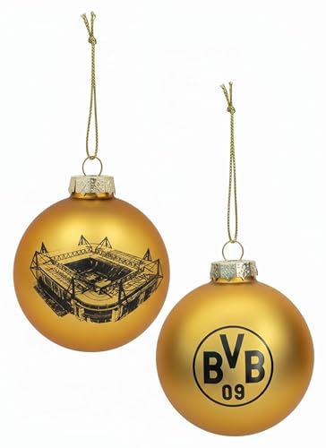 BVB Weihnachtskugeln 15 Borussia Dortmund Weihnachtskugel - Stadion & Logo - Christbaumkugel |...