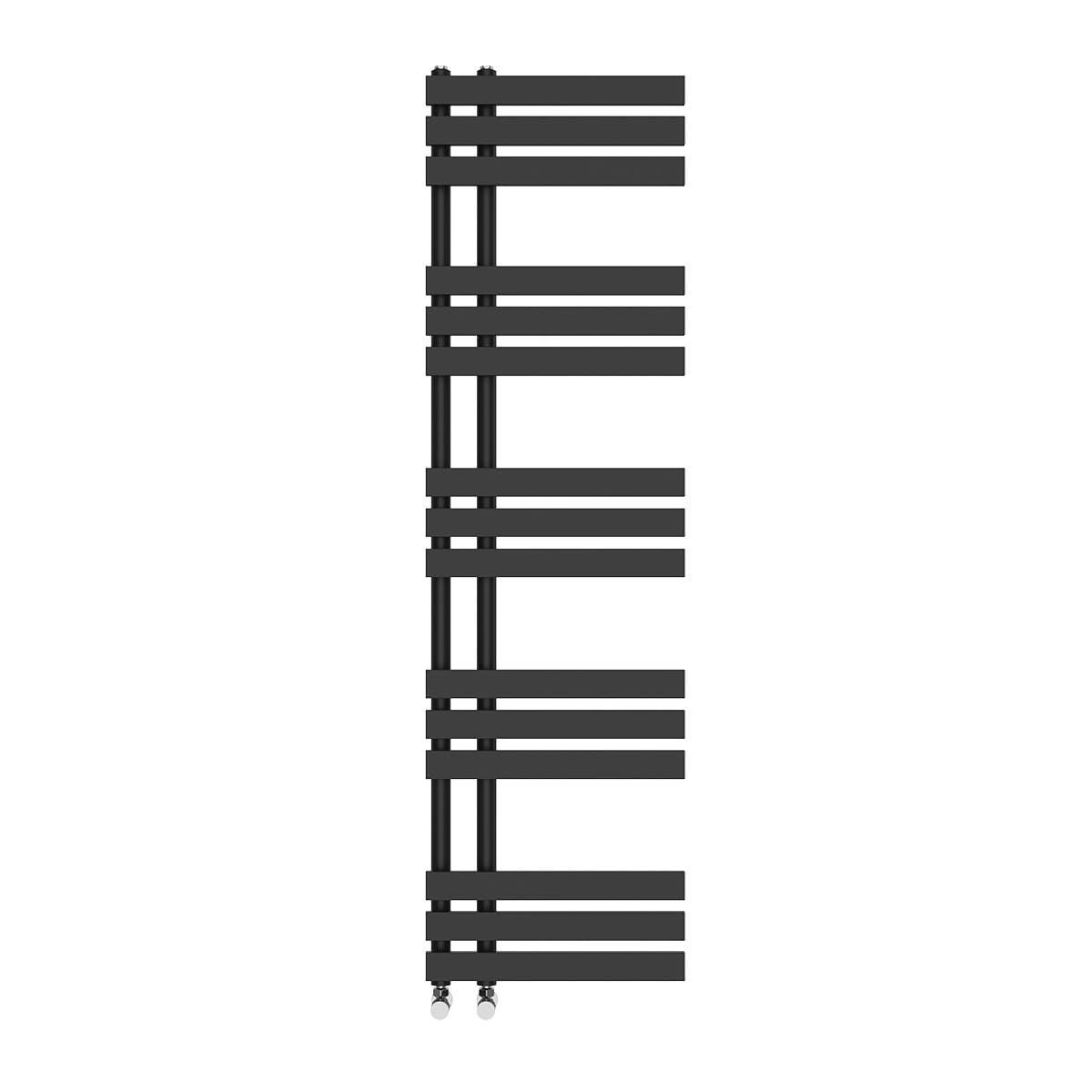Nrg Black Heated Towel Rail Radiator Designer Bathroom Central Heating Warmer Rad Ladder Heater 1600 X 450Mm