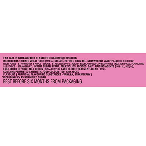 Image of Parle Fab! Jam-in Strawberry Flavoured Jam Biscuits, 150g