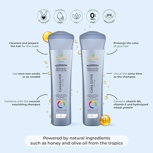 Naissant 9172 Icy Cool Blonde Hair Purple Toning Mask | Eliminates Brassiness | Neutralizes Yellow & Orange Tones | Paraben,Ammonia & Sulfate Free | Pro-Vitamin B5, Olive Oil & Honey (Cana Silver) 10.1Floz thumb #3