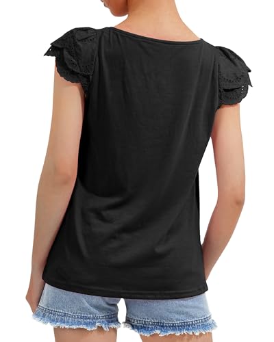 Image of KEREDA Girls Short Sleeve Shirts Summer Tops Girls Clothes 5-14 Years