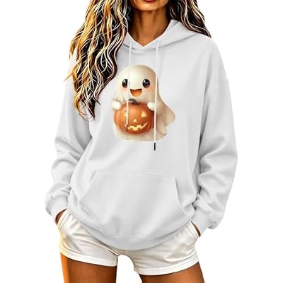 Zzalalana Women's Halloween Hooded Sweatshirt Funny Printed Pullover Hoodie