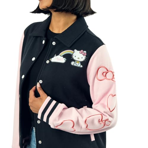 Bioworld Hello Kitty Rainbow Scene Women's Long Sleeve Varsity Jacket4