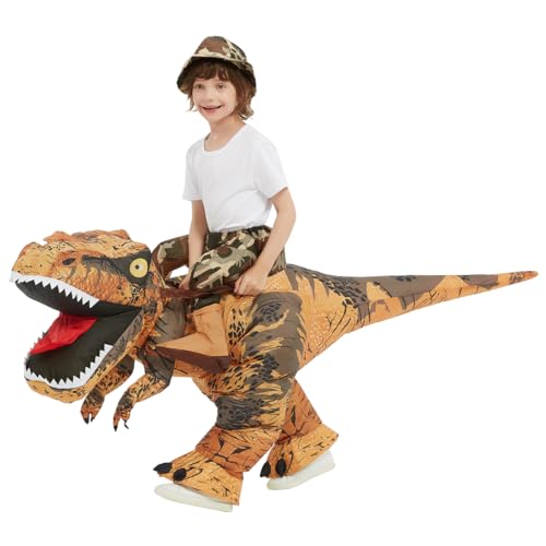 Goosh Inflatable Dinosaur Costume Kids Halloween Blow Up Costume For Boy Girl Funny Riding T Rex Costume For Party Cosplay thumb #4