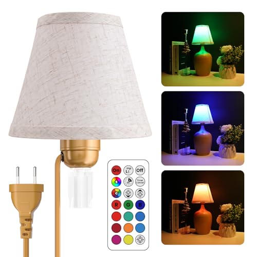 TobeBright Kit Lampada Bottiglia Fai da Te, 11 Colori RGB, Lampada da Tavolo per Camera con Paralume in Lino Beige, Lampadina E27 3000K Luce Regolabile Timer, per Arredamento Casa, Ristorante, Hotel