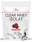 AlpenPower Clear Whey Isolat – 85 % Eiweiß, kristallklarer Protein‑Drink, leicht, erfrischend (1 kg, Himbeere)