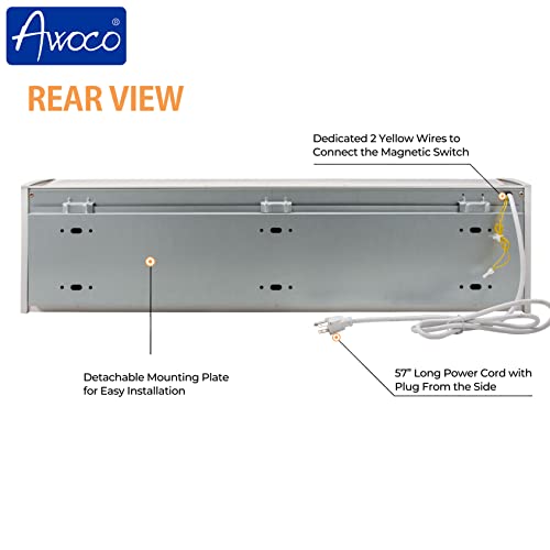 Awoco 36\" Elegant 1 Speed 900 CFM Indoor Air Curtain, 120V Unheated, ETL & UL Certified to Meet NSF 37 Food Service Standard - Thumbnail 4
