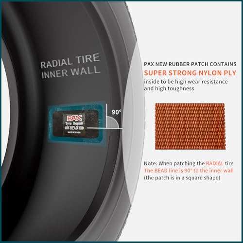 Image of PAX Upgraded Radial Tire Repair Patches 125x60mm (10 Pack), 2-Layer Super Strong Nylon Fabric Heavy-Duty Puncture Fix for Truck & Car (Rubber Cement Required)