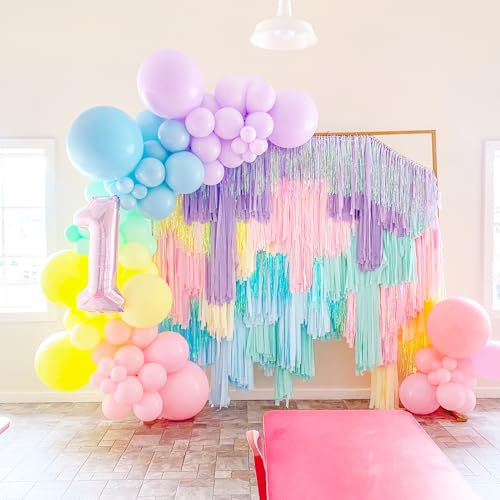 Image of Voircoloria 130pcs Pastel Balloons Different Sizes 18 inch 12 inch 10 inch 5 inch Macaron Latex Balloon Garland Arch Kit for Birthday Easter Baby Shower Graduation Wedding Gender Reveal Anniversary Party Decorations