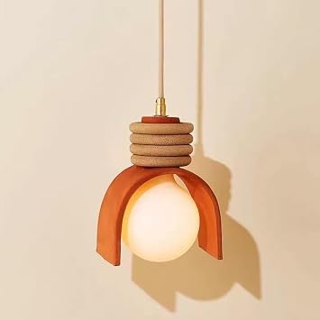 Japanese Wabi Sabi Glass Bedside Pendant Light Retro Living Room Hanging Wire Hanging Lamp Modern Nordic White Kitchen Island Chandelier Childrens Decoration for Dinning Room Bedroom