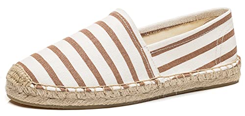 U-lite Women's Espadrilles Slip on Sneakers Womens Canvas Slip on Flats Fashion Canvas Sneakers for Women Loafers Casual Shoes