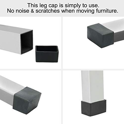 Uxcell Rubber Chair Leg Caps End Pad Feet Cover Furniture Slider Floor Protector 8Pcs 20X40Mm(0.79" X 1.57") Inner Size, Reduce Noise Prevent Scratch #TOP5