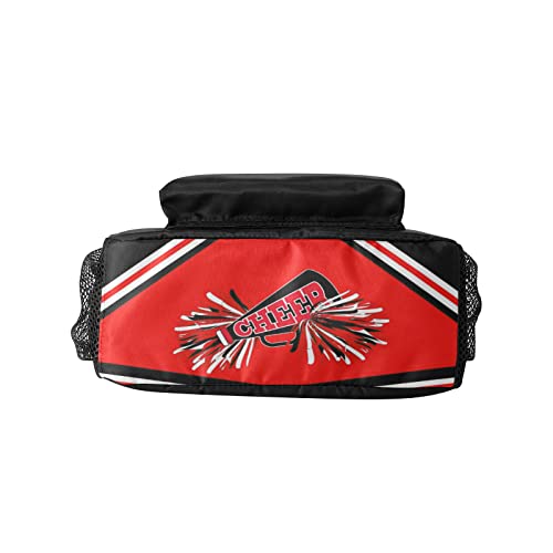 Red Black Cheer Custom Name Backpack Waterproof Casual Daily Pack for Gift Hiking Camper Pack3