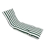 Genérico Cojín Tumbona. Colchóneta para Tumbona Medidas 180x55X8cm. Diseño de Rayas Muy Cómodo para Jardín, Piscina, Playa, Terraza y Balcón. (Verde)