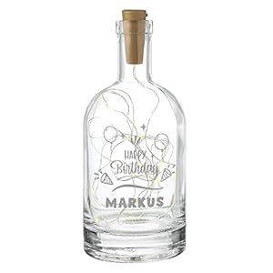 polar-effekt Beleuchtete Dekoflasche mit LED-Licht – inkl. Personalisierter Wunschgravur – Dekoidee für Wohnzimmer…