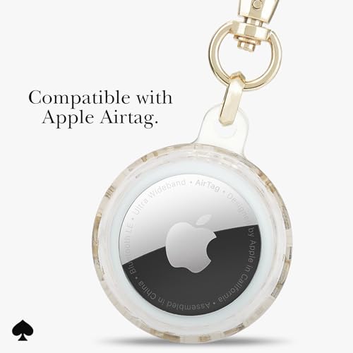 Image of kate spade new york AirTag Holder with Gold Ring Clip - Sunshine Floral