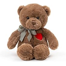 11.4 Small Teddy Bear with Heart Cute Brown Teddy Bear Stuffed Animals Soft Stuffed Bear Plush Bear Plushie Toys Gifts for Girlfriend Boyfriend Kid