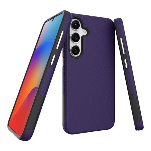 Image of NOXO Ultra-Hybrid Triangle Back Case Cover for Samsung Galaxy S25 Plus, | Shockproof Design | Camera Protection | Soft TPU & Rugged PC | Bumper Case Cover for Samsung Galaxy S25 Plus, (Deep Purple)