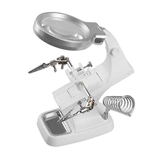 AGAATI Loupe LED de soudage 3X 4,5X, Fer à souder, Loupe Crocodile Clip de Fixation, Outil de réparation de soudage Manuel