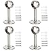4 Piezas Set de Soportes Techo, Soportes de Barras de Cortina, Soporte para Barra de Brida Acero Inoxidable con Tornillo y Tubo de Expansión de Tornillo, para Tendedero, Armario, Cocina (22mm, Plata)