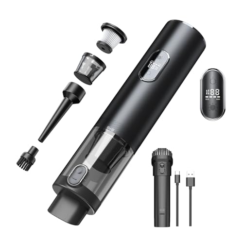 Car Vacuum Cleaner High Power,3 in 1 Cordless Portable Car Vacuum,13000PA Powerful Wireless Handheld Car Vacuum Cleaner with LED Light,LCD Display and Brushless Motor for Car and Home Cleaning(Black)