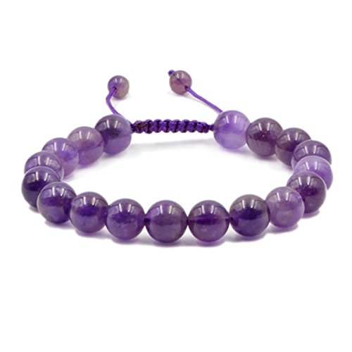 Image of AD Beads Natural 10mm Gemstone Bracelets Healing Power Crystal Macrame Adjustable 7-9 Inch
