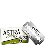 10 Astra Superior Platinum Double Edge Razor Blades For Professional Barbers And Traditional Shaving Enthusiasts