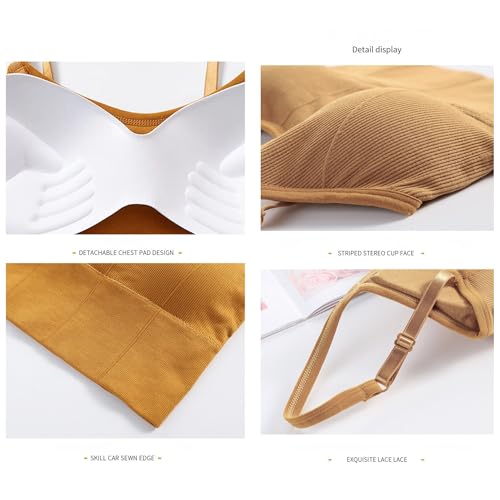 Image of Kaththai Women Cotton Padded Wire-Free Sports Bra with Adjustable Straps Soft Padded Push-Up Bra for Yoga, Fitness (Free Size Bra Fit Up to 28,30,32,34)