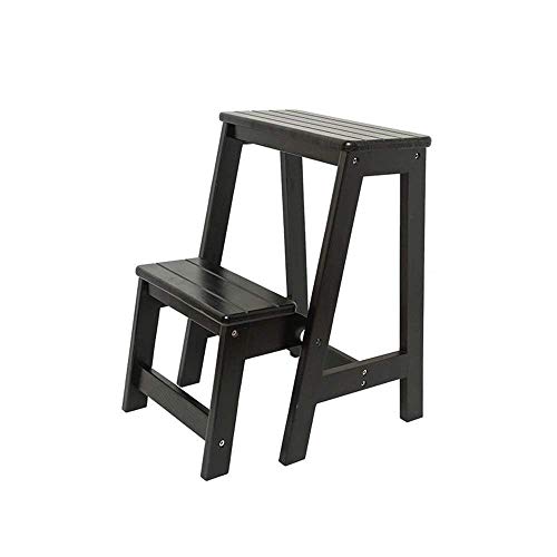 Escabeau pliable en bois massif multifonctionnel pour changer de chaussures, usage domestique, design compact et robuste, 36 x 48 x 56 cm