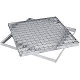 LoviStore Griglia Pedonabile in Acciaio Zincato con Telaio Quadro, Grata Carrabile, Maglia 33x33 cm, Copertura Pozzi e Canali di Drenaggio, Passerelle e Recinzioni, Resistente (50x50 cm)