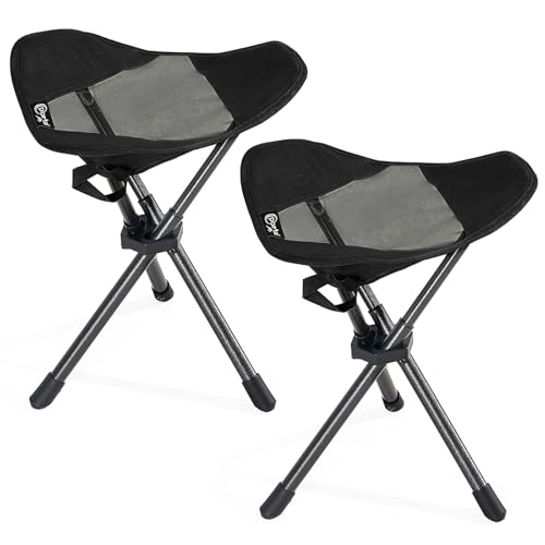 Image of Portal 2 Pack Tall Folding Tripod Stool for Adults Supports 225 lbs, Portable Lightweight Camping Seat with Carry Strap, Compact Foldable Outdoor Chair for Fishing, Hiking, Golf, Camping & Travel