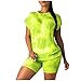 Produktbild SOMESUN Damen Kurz O-Ausschnitt Elegant Jumpsuit Overall Gradient Drucken Hosenanzug Frauen Sommer Mode T-Shirt + Hose Zweiteiler Sportanzug Yoga Jogginganzug Playsuit Romper
