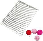 11 Pairs Knitting Needles Set, Straight Single Pointed Metal Knitting Needles 14 Inches Length Different Sizes 2.0mm to 8.0mm for Handmade DIY