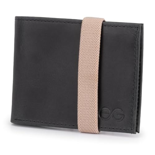 Carteira Masculina Slim Pequena Luxo Couro Legítimo Elástico (preto)