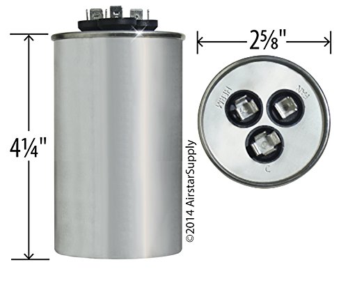 Genteq 27L569 Capacitor; Polypro Metallized; Cap 50 uF; 5 uF; Tol 6%; Vol-Rtg 440AC; QC; Rnd; Dual Rtg (Nonreturnable)