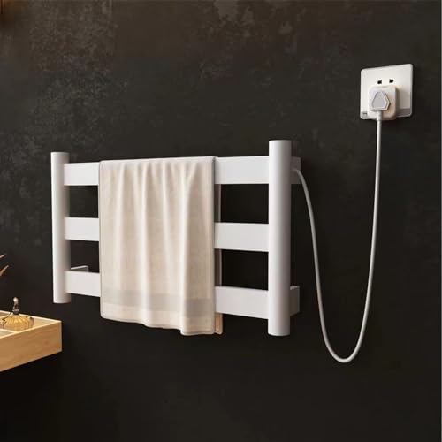 Toallero eléctrico blanco de 3 barras de acero inoxidable con temporizador 4