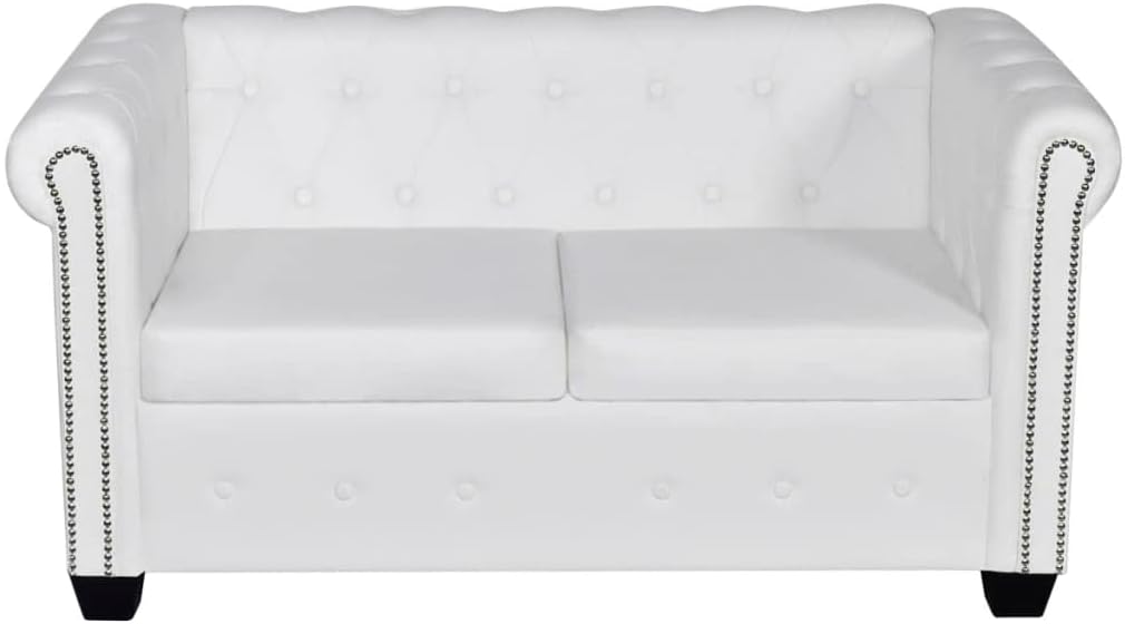 Sofa White Artificial Leather Living Room Furniture