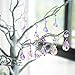H&D Colorful Lamp Prisms Parts 38mm Loquat Shape with Octagon Bead Chandelier Glass Crystals Hanging Drops Christmas Pendants (Color-10pcs)