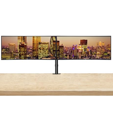 Image of HP Series 7 Pro Curved 38-inch 738pu 2K WQHD (3840 x 1600) LCD Monitor, 2-Pack Daisy Chain Connectivity, DisplayPort,Thunderbolt 4 USB-C w /100W PD Bundled with Desk Mount Dual Stand