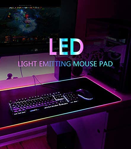 Rgb Gaming Mouse Pad 31.5 X 12In, Large Led Mousepad With 11 Lighting Modes, Soft Non-Slip Rubber Base Mouse Mat For Computer Desk Keyboard, Waterproof Xl Gaming Mousepad. #TOP7