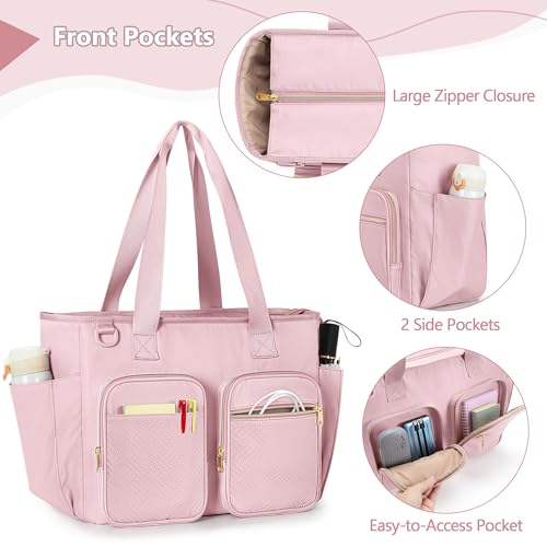 Bolsa grande para profesoras rosa que soluciona el orden de tu laptop 4