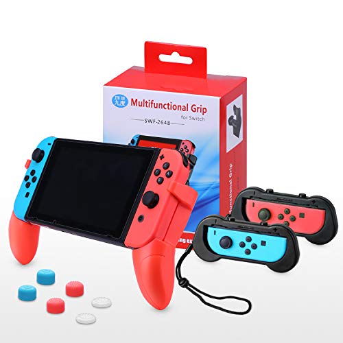 Nintendo Switch Grip Stand, AISITIN Joy-Con Grips for Switch Controller,Comfort Switch Hand Grip Handle Kit with Game Card Slots,6 Thumb Grips for Nintendo Switch Accessories 4in1 Nintendo Switch Grip Stand, AISITIN Joy-Con Grips for Switch Controller,Comfort Switch Hand Grip Handle Kit with Game Card Slots,6 Thumb Grips for Nintendo Switch Accessories 4in1