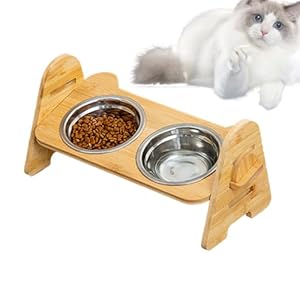 Dog Bowl Stand, Elevated Pet Feeder Stand, Adjustable Height, 15.35×6.69×7.09 inches Comfortable Mealtime Accessory, Pup Feeding Station for Puppy, Dogs, Cats